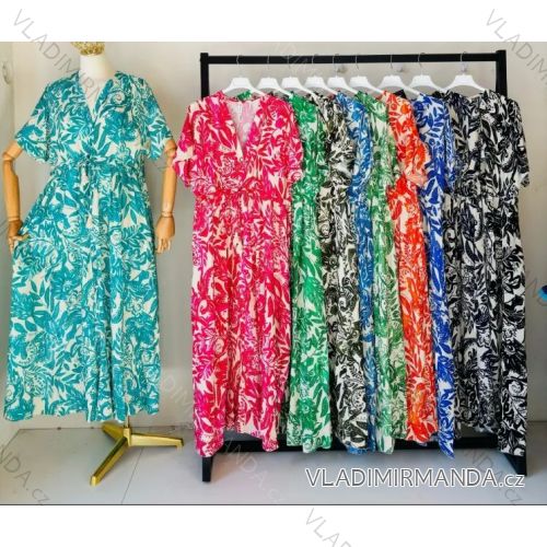 Women's 3/4 Long Sleeve Summer Dress (S/M ONE SIZE) ITALIAN FASHION IMPEM231360