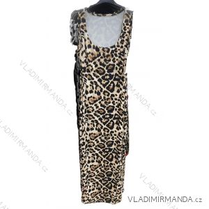 Šaty dlouhé elegantní leopard na ramínka dámské (S/M ONE SIZE) ITALSKÁ MÓDA IMM24M34273