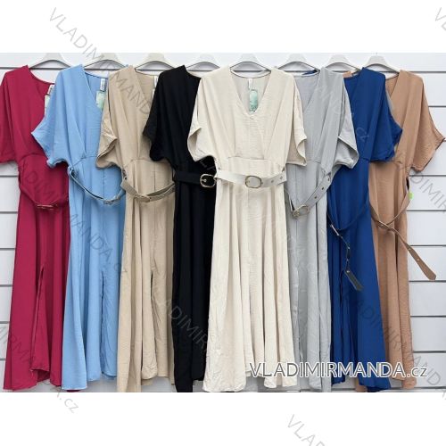 Women's Long Chiffon Short Sleeve Dress (S/M ONE SIZE) ITALIAN FASHION IMWGS231048