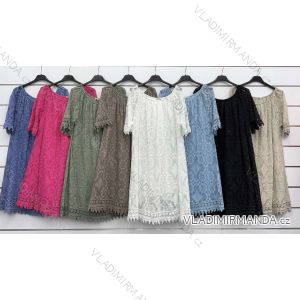 Šaty letní boho krátký rukáv dámské (S/M/L ONE SIZE) ITALSKÁ MÓDA IMWKK24067