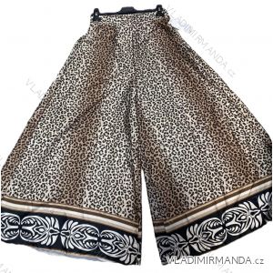 Kalhoty dlouhé letní satén leopard dámské (S/M/L ONE SIZE) ITALSKÁ MÓDA IMM24M9501