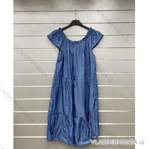 Šaty letní krátký rukáv  dámské (S/M/L ONE SIZE) ITALSKÁ MÓDA IMWGS24124