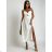 Women's Plus Size (42-46) Long Elegant Party Sleeveless Dress POLISH FASHION PMLBC23265-10 -   white -   S / M