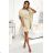 287-28 SOFIA Butterfly dress with a binding at the waist - beige