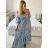 Women's Long Summer Indian Carmen Short Sleeve Dress (S/M/L ONE SIZE) INDIAN FASHION IMM24M846