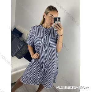 Šaty košilové oversize krátký rukáv dámské nadrozměr (XL/2XL ONE SIZE) ITALSKá MODA IM723010/DUR