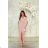 Women's Long Elegant Dress with Wide Straps (SL) FRENCH FASHION FMPEL23VELVET rose old rose 48