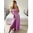 Women's Strapless Long Party Dress (S/M ONE SIZE) ITALIAN FASHION IMPSH2360055 -   purple -   S / M