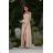 Women's strapless tulle party dress (S/M/L ONE SIZE) ITALIAN FASHION IM923001 beige 40