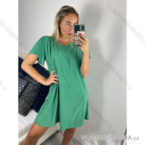 Šaty oversize letní krátký rukáv icecool dámské (S/M/L ONE SIZE) ITALSKÁ MÓDA IMM24M6742D/DUR -   zelená -   M/L