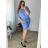 Women's Long Sleeve Shirt Dress (S/M ONE SIZE) ITALIAN FASHION IMWD232607 -   modrá džínová -   44/46