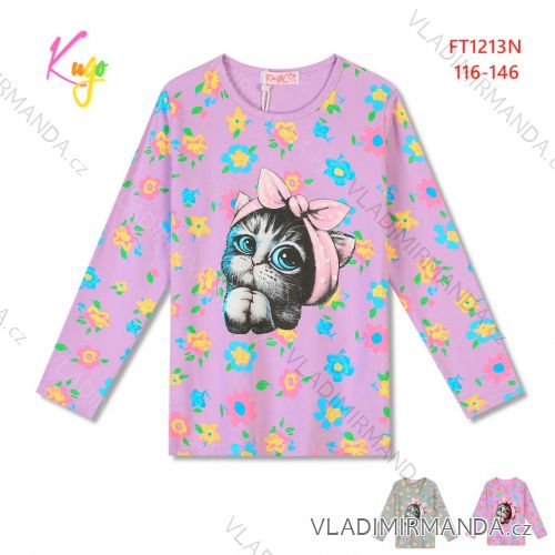 T-shirt with long sleeves children's girls girls (98-128) KUGO HC0757