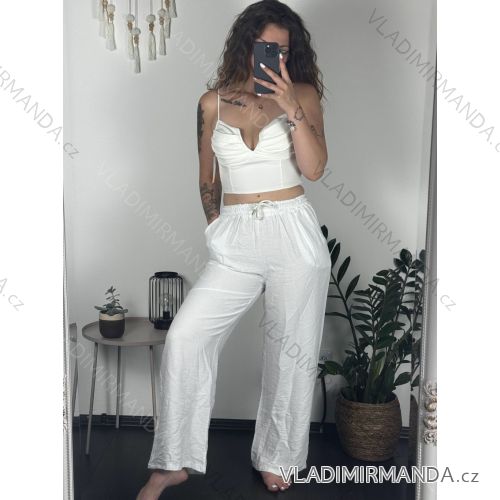 Kalhoty viskoza    dlouhé letní dámské (S/M/L ONE SIZE) ITALSKá MODA IM724GOJA