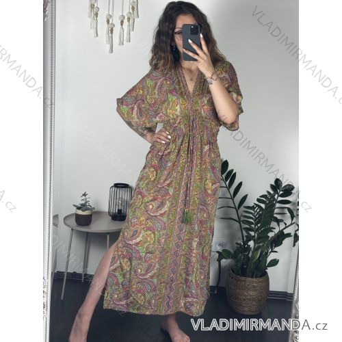 Women's Long Sleeve Summer Shirt Dress (S/M/L ONE SIZE) INDIAN FASHION IMWY23123