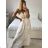 Women's Long Summer Boho Lace Strapless Dress (S/M ONE SIZE) ITALIAN FASHION IMPEM2325889 S / M white