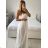 Women's Long Summer Boho Lace Strapless Dress (S/M ONE SIZE) ITALIAN FASHION IMPEM2323073