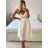 Women's Summer Boho Lace Strapless Dress (S/M ONE SIZE) ITALIAN FASHION IMPEM231202