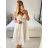 Women's Summer Boho Lace Strapless Dress (S/M ONE SIZE) ITALIAN FASHION IMPEM231202