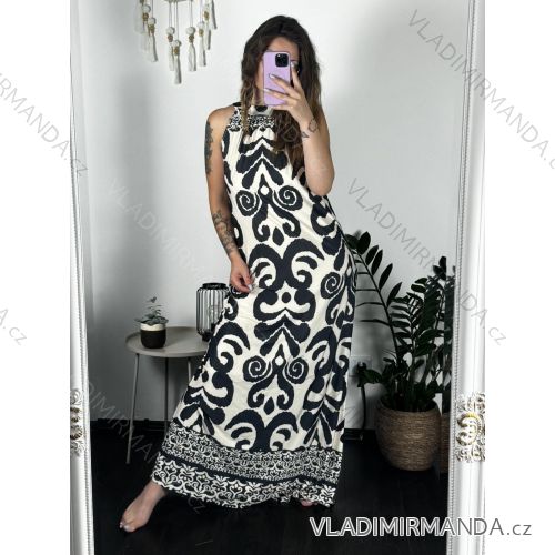 Women's summer icecool sleeveless long dress (S/M/L ONE SIZE) ITALIAN FASHION IMM24M2942