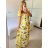 Women's Summer Carmen Long Dress SANTORINI (S/M ONE SIZE) ITALIAN FASHION IMPBB2323598