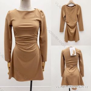 Šaty elegantní dlouhý rukáv dámské (S/M ONE SIZE) ITALSKÁ MÓDA IMM24M35205