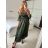 Women's long strapless sequin party dress (S/M ONE SIZE) ITALIAN FASHION IMPMD2360600 -   dark green -   S / M