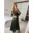 Women's long strapless sequin party dress (S/M ONE SIZE) ITALIAN FASHION IMPMD2360600 -   dark green -   S / M