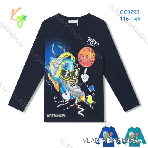 T-shirt long sleeve with sequins children adolescent girls (116-146) KUGO B3258