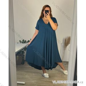 Šaty košilové oversize krátký rukáv dámské (M/L//XL ONE SIZE) ITALSKÁ MÓDA IM422525