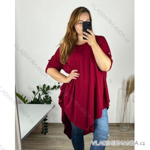 Tunika s přívěškem dlouhý rukáv dámská nadrozměr (58/60 ONE SIZE) ITALSKÁ MÓDA IMWQ24130/DU