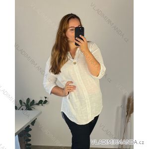 Shirt muslin extended 3/4 long sleeve ladies (40/42/44 ONE SIZE) ITALIAN FASHION IM424360