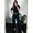 Women's elegant party long sleeve dress (S/M ONE SIZE) ITALIAN FASHION IM322282 black S / M