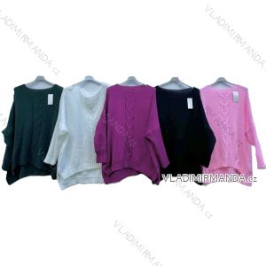 Women's Oversize Knitted Long Sleeve Sweater (54/56/58 ONE SIZE) ITALIAN FASHION IMD24290