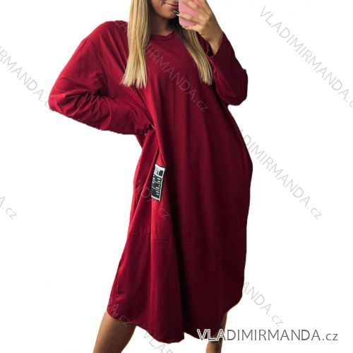 Women's Plus Size Oval Oversize Long Sleeve Dress (56/58 ONE SIZE) ITALIAN FASHION IMD24297