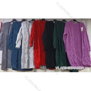 Cardigan dlouhý pletený dlouhý rukáv dámský nadrozměr (50/52 ONE SIZE) ITALSKÁ MÓDA IMSM24605