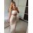 Sukně dlouhá dámská (S/M ONE SIZE) ITALSKÁ MÓDA IMPBB24C34549/DUR -   zelená khaki -   S/M