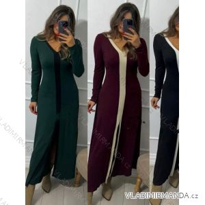 Šaty dlouhé elegantní dlouhý rukáv dámské (S/M/L ONE SIZE) ITALSKÁ MÓDA IMM24M55881