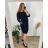 Casual Dress Cotton 3/4 Sleeve Women's Plus Size (40-50) POLISH FASHION PMF24MARGARITA 46 black