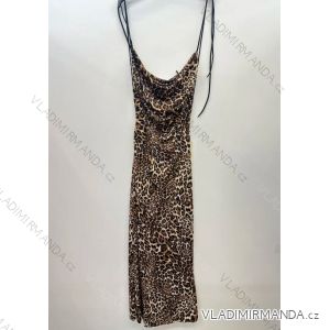 Šaty dlouhé na ramínka leopard dámské (S/M ONE SIZE) ITALSKÁ MÓDA IMPSH24123328