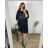 Women's Elegant Long Sleeve Dress (S/M ONE SIZE) ITALIAN FASHION IMPLI2220433lurex 50/52 black