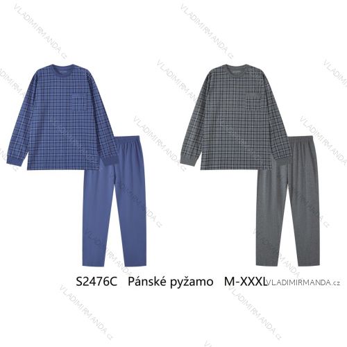 Men's Long Long Sleeve Pajamas (M-3XL) WOLF S2476C