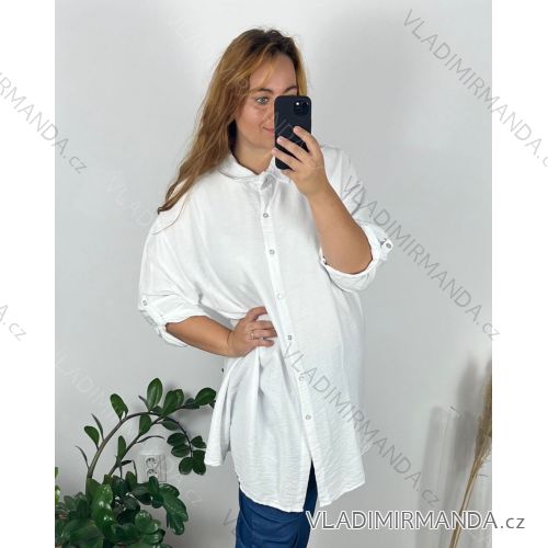Short Sleeve Shirt Dress women (uni L-2XL) ITALIAN MODA IMS20002