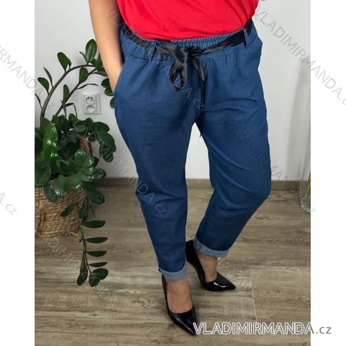 Women's Summer Pants (S/M/L) ITALIAN Fashion IMSM24008 52/54 Light blue