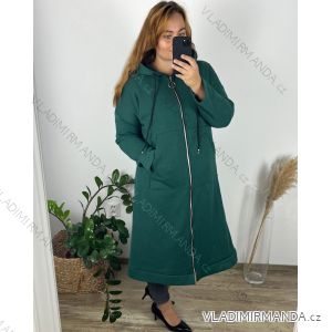 Mikina dlouhá oversize na zip s kapucí dlouhý rukáv dámská nadrozměr (54/56 ONE SIZE) ITALSKÁ MÓDA IM424SIRINA/DR