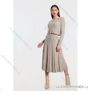 Women's Long Pleated Skirt (S/M ONE SIZE) ITALIAN FASHION IMC22886