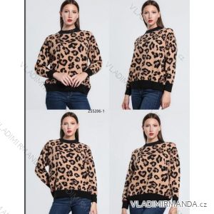 Svetr úpletový leopard dlouhý rukáv dámský (S/M ONE SIZE) ITALSKÁ MÓDA IMHFL24ZS5206-1