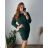 Dress with 3/4-sleeve ladies pocket (uni sl) ITALIAN Fashion IM3181746 52/54 dark emerald