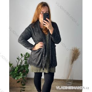 Cardigan slabý dlouhý rukáv dámský nadrozměr (50/52 ONE SIZE) ITALSKÁ MÓDA IMD24VENTURA/DU