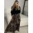 Women's Elegant Belt Long Sleeve Dress (S/M ONE SIZE) ITALIAN FASHION IMM23UN6139 S / M Brown