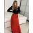 Women's Medium Length Skirt (S/M ONE SIZE) ITALIAN FASHION IMM23HG3154 S / M red